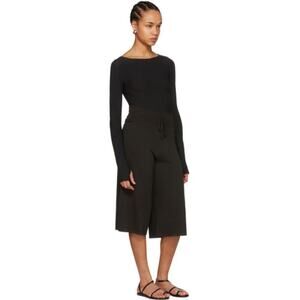 2/$30 Live the Process Black Knit Culottes Ribbed High-Rise Drawstring S #7013